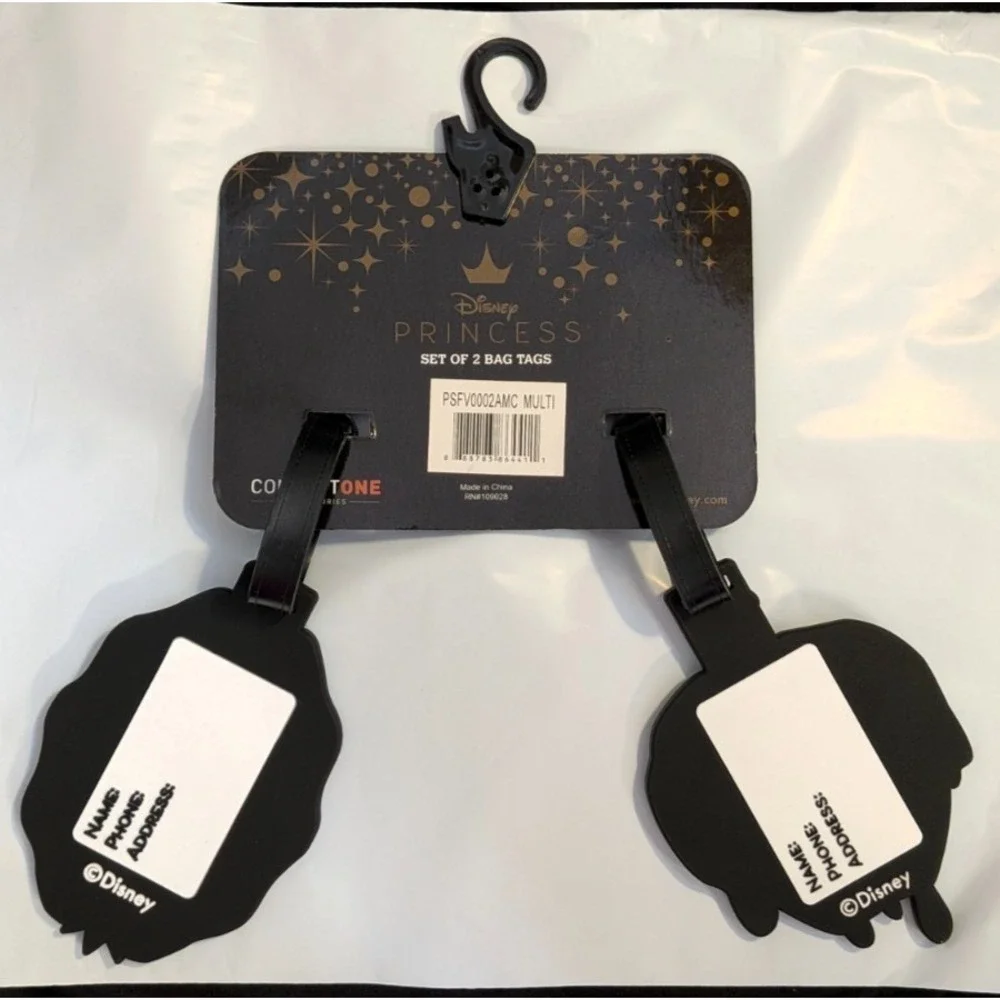 Disney Snow White and Poison Apple Set of 2 Luggage Bag Tags NWT